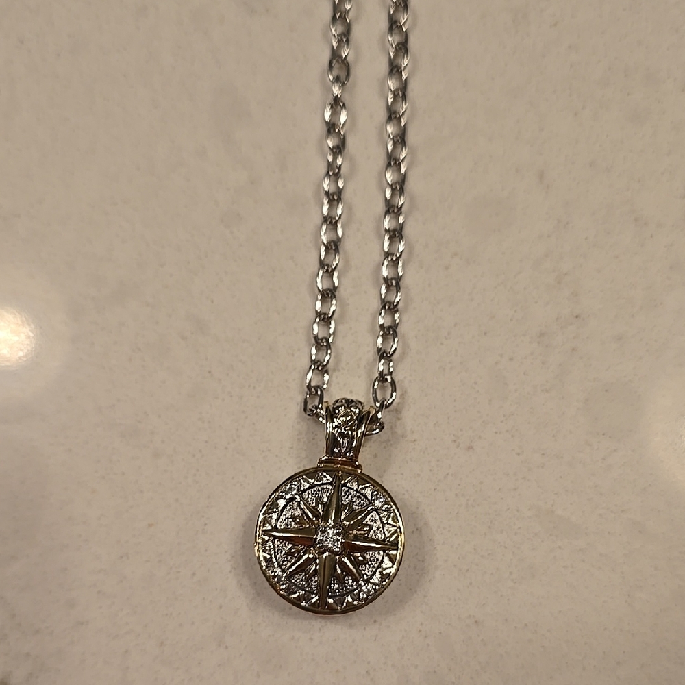 John Medeiros Ocean Images Seaside Cubic Zirconia Compass Necklace
